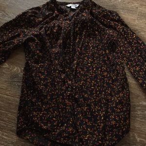 Floral black long sleeve shirt
